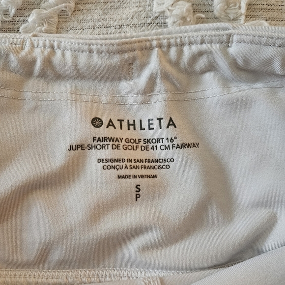 Athleta White Fairway 16” Lined Golf Skort With Pockets Size Small - Picture 4 of 8